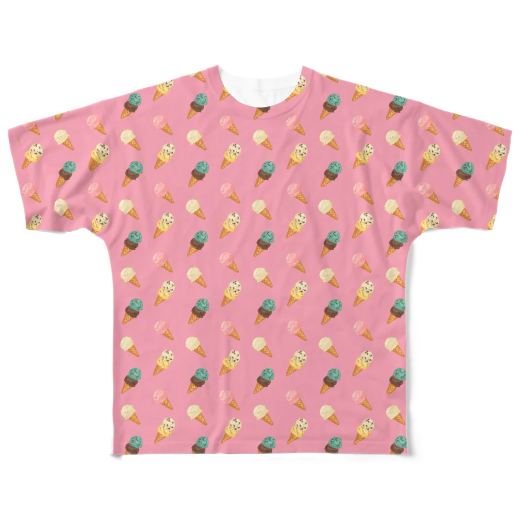 まざるやのアイスクリームにまざるモンT All-Over Print T-Shirt