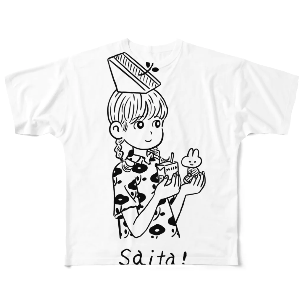 あわいの花さかサンドウィッチ フルグラフィックTシャツ