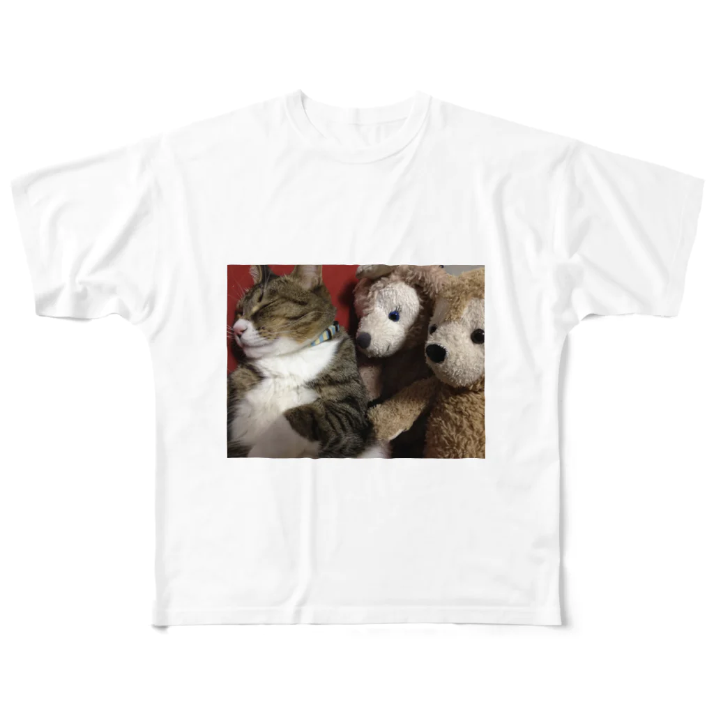 ABUJUNの猫とクマ達 フルグラフィックTシャツ