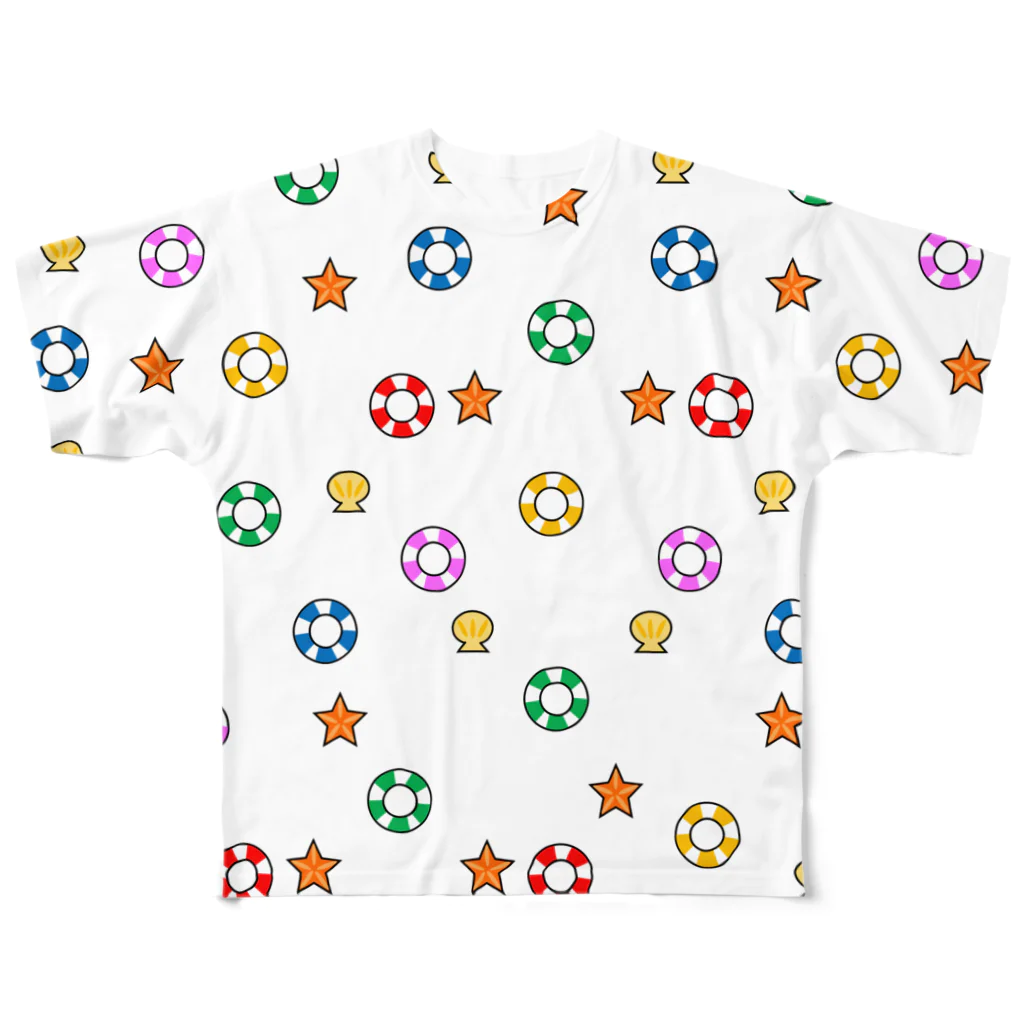 🐸かえるさんと仲間たち🐸の夏の海 All-Over Print T-Shirt