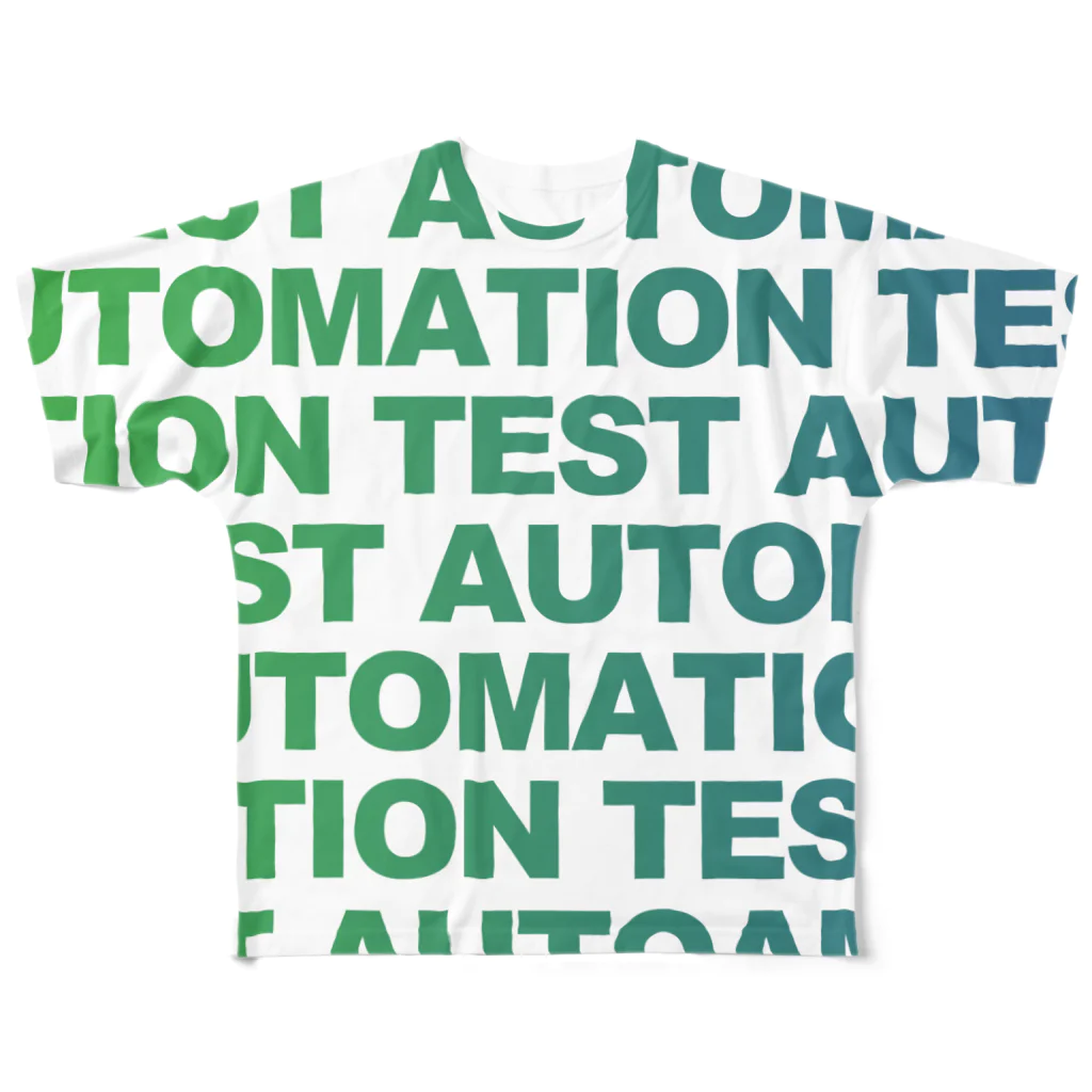 伊藤由貴のTEST AUTOMATION(大) 緑青 フルグラフィックTシャツ