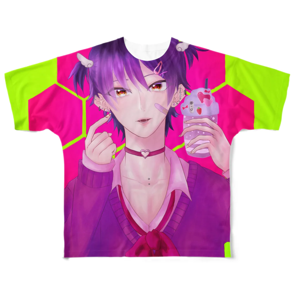 れヰの可愛い男の子🍓🎀 フルグラフィックTシャツ