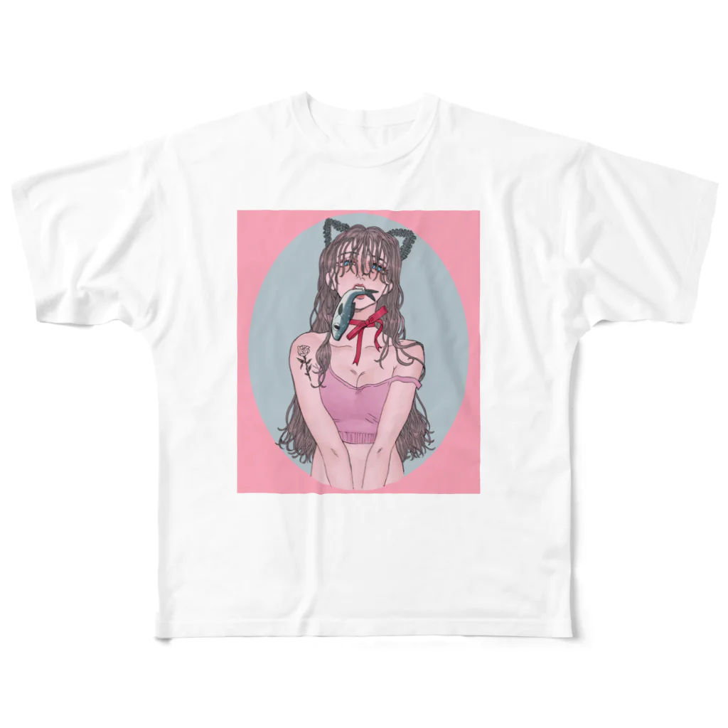 vieux_fleuveの.生意気な猫 フルグラフィックTシャツ