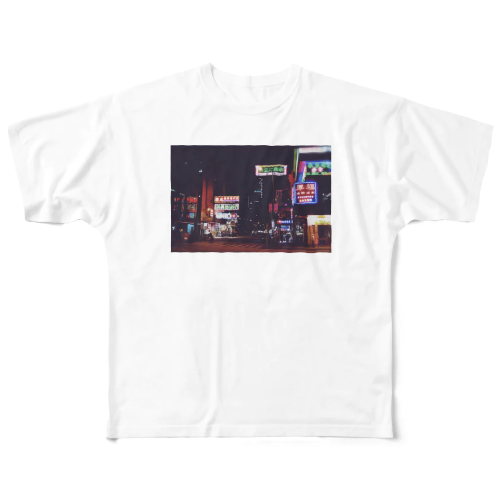 cccccのネオン街 All-Over Print T-Shirt