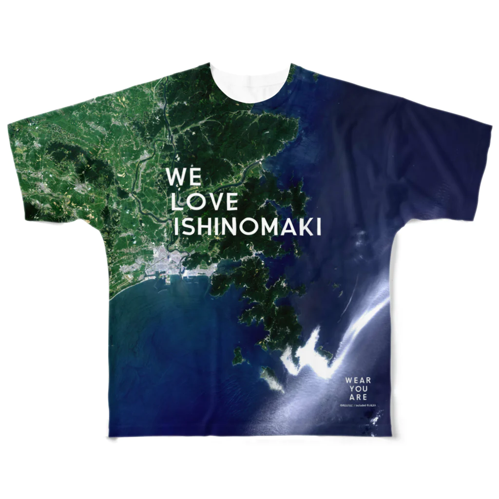 WEAR YOU AREの宮城県 牡鹿郡 Tシャツ 両面 All-Over Print T-Shirt