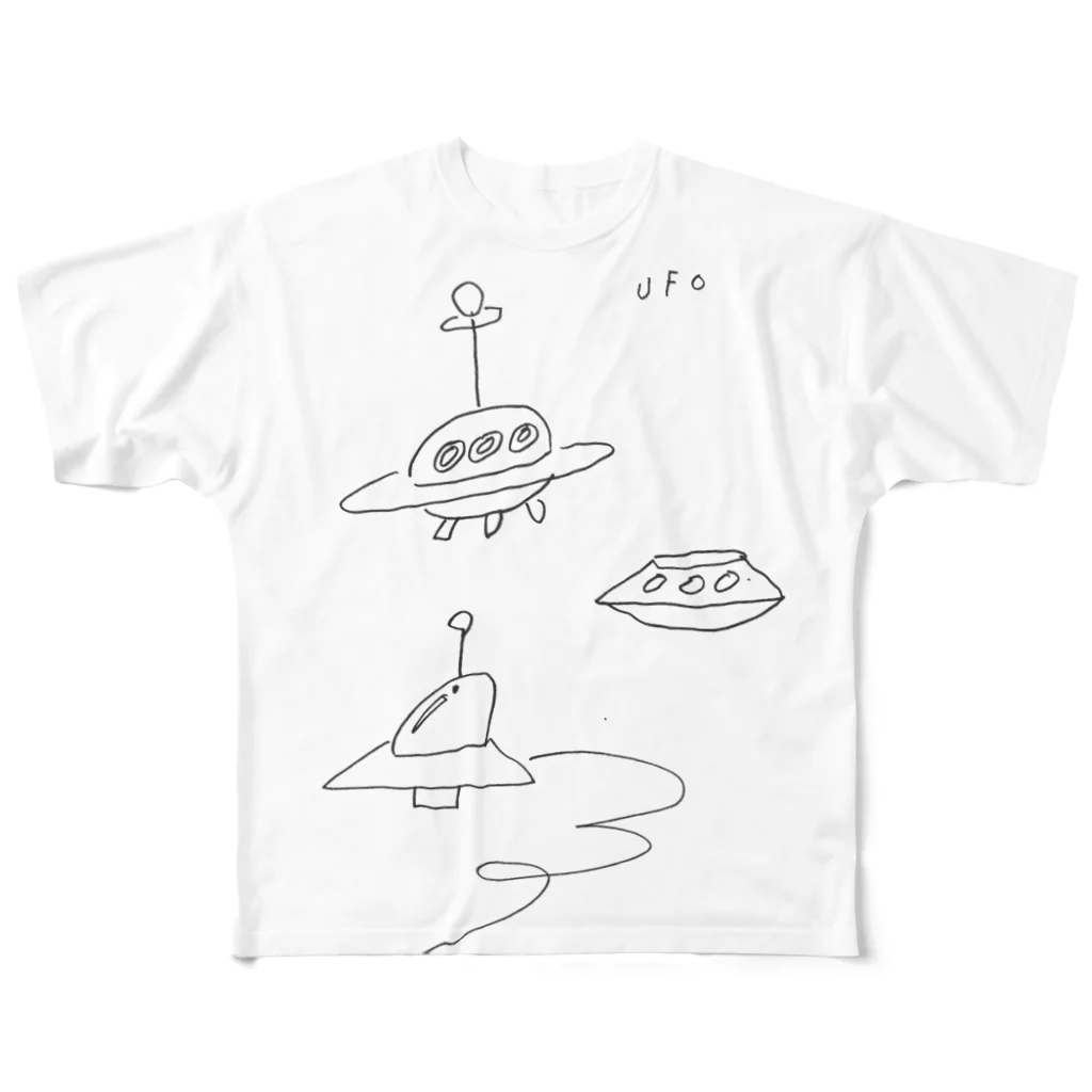 ガムのステーキのUFO フルグラフィックTシャツ