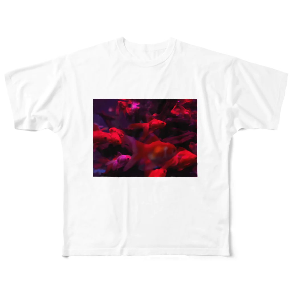 ひつじとねこの金魚 All-Over Print T-Shirt