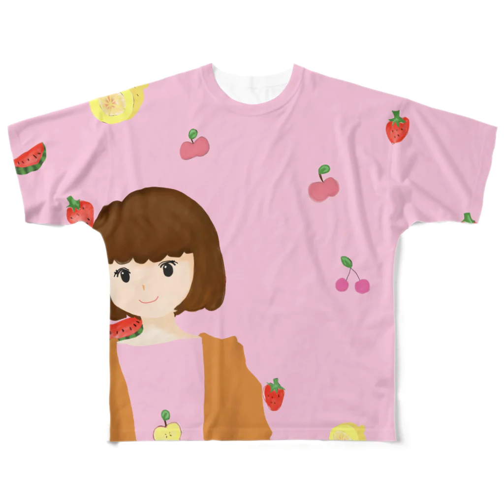 なみゆる@ゆるマイの果物でも個性的 All-Over Print T-Shirt