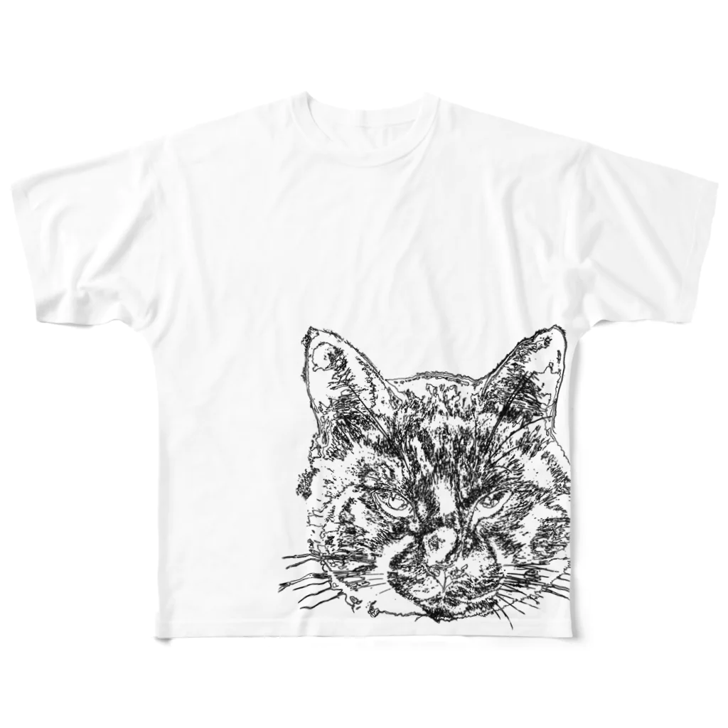 suzua'sのいかちー猫 フルグラフィックTシャツ