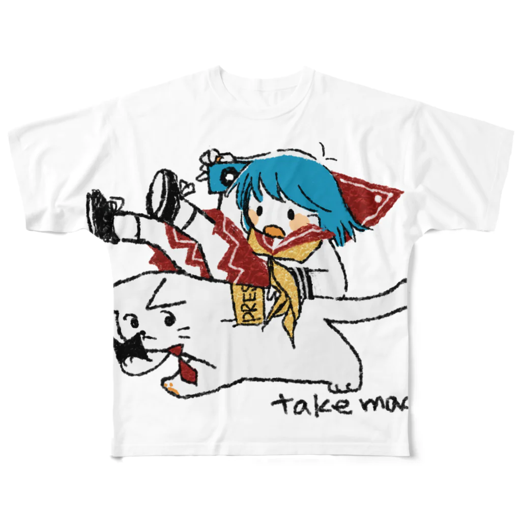 macoのReportorPUSSYwithGIRL All-Over Print T-Shirt