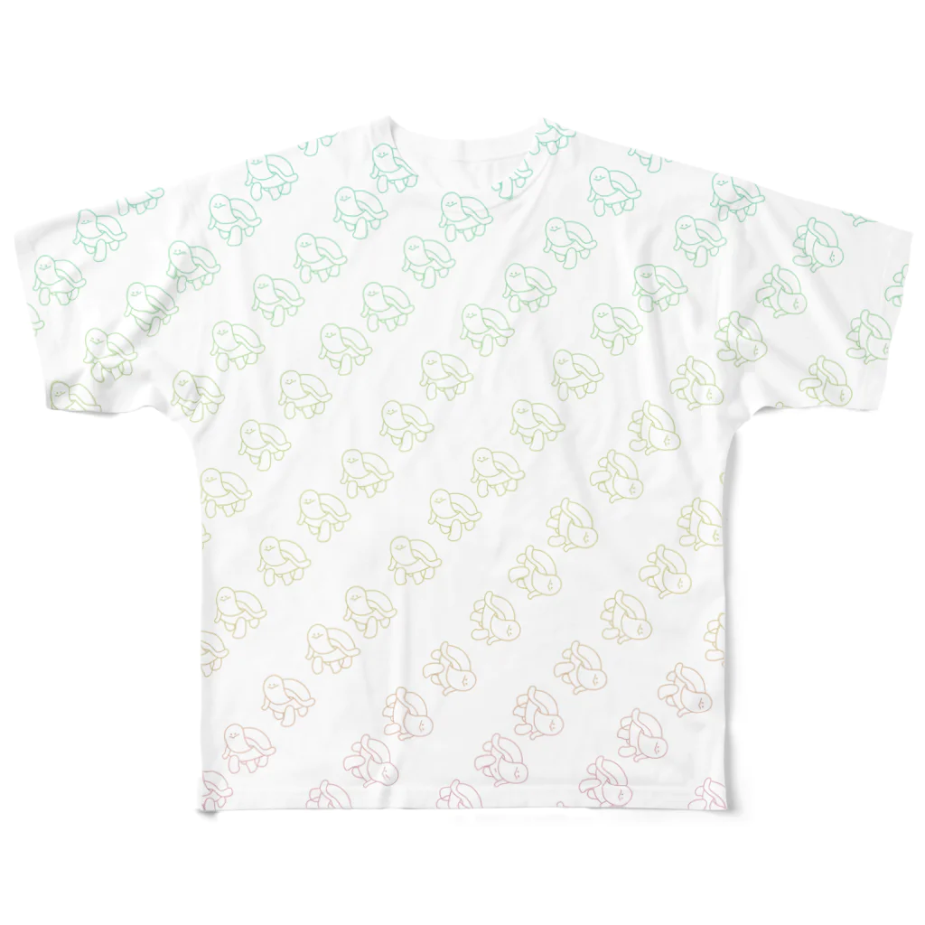 カメちゃん𓆉のカメちゃん大行進 All-Over Print T-Shirt