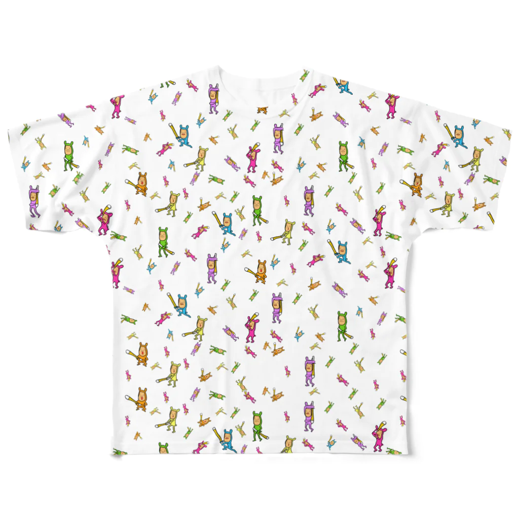 まるボーイのおもちゃ工房のタイツ de KENDO All-Over Print T-Shirt