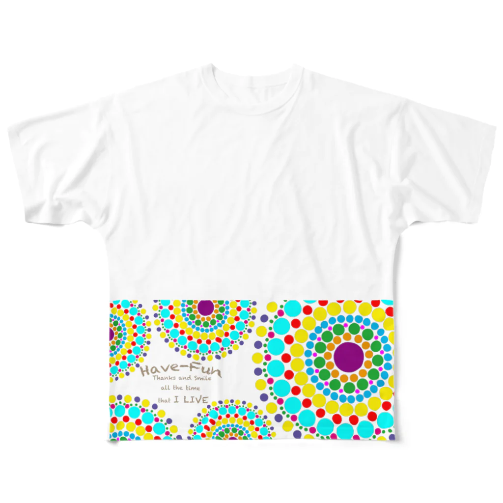 HaveーFun 嘉のHaveーFun点絵フルグラフィックTシャツ All-Over Print T-Shirt