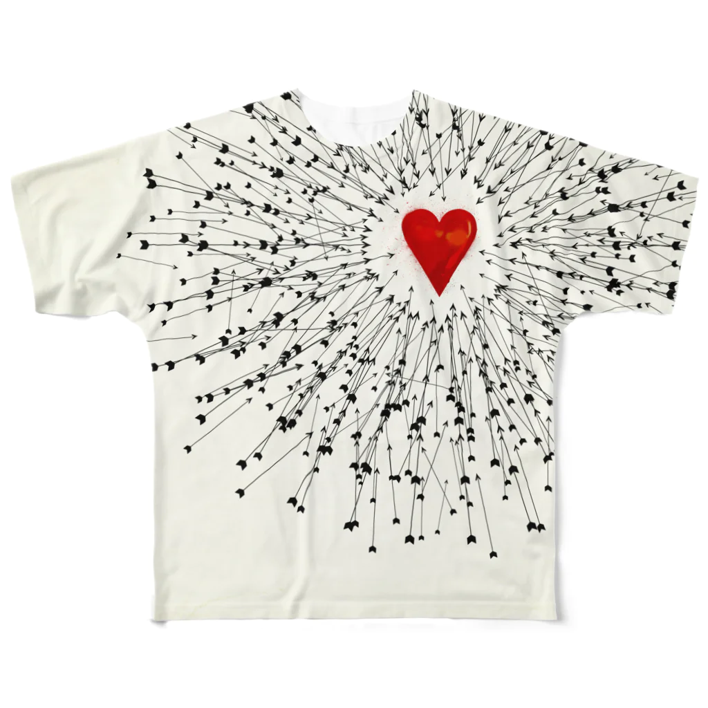 SeventrapsのHeart&Arrows All-Over Print T-Shirt