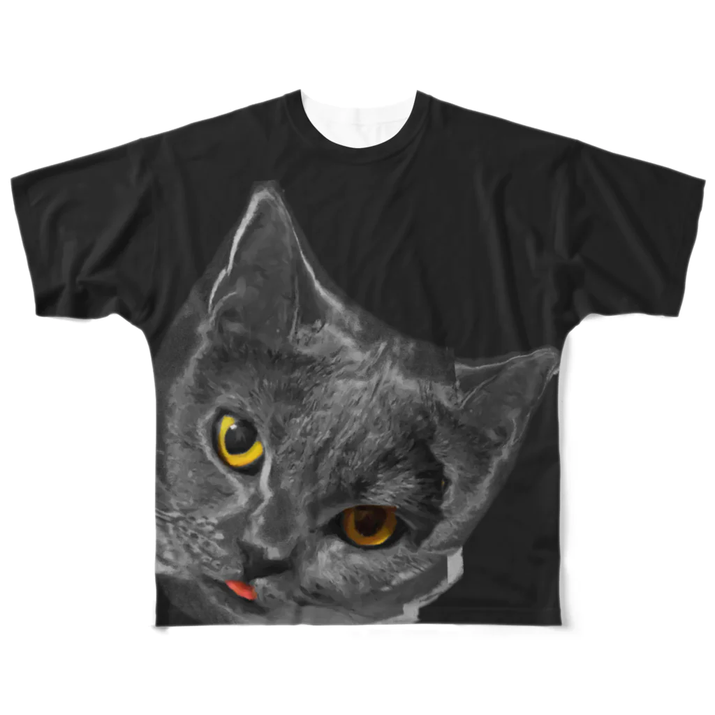 猫神様のいる店『SHRIMO』の大迫力CAT Tシャツ フルグラフィックTシャツ