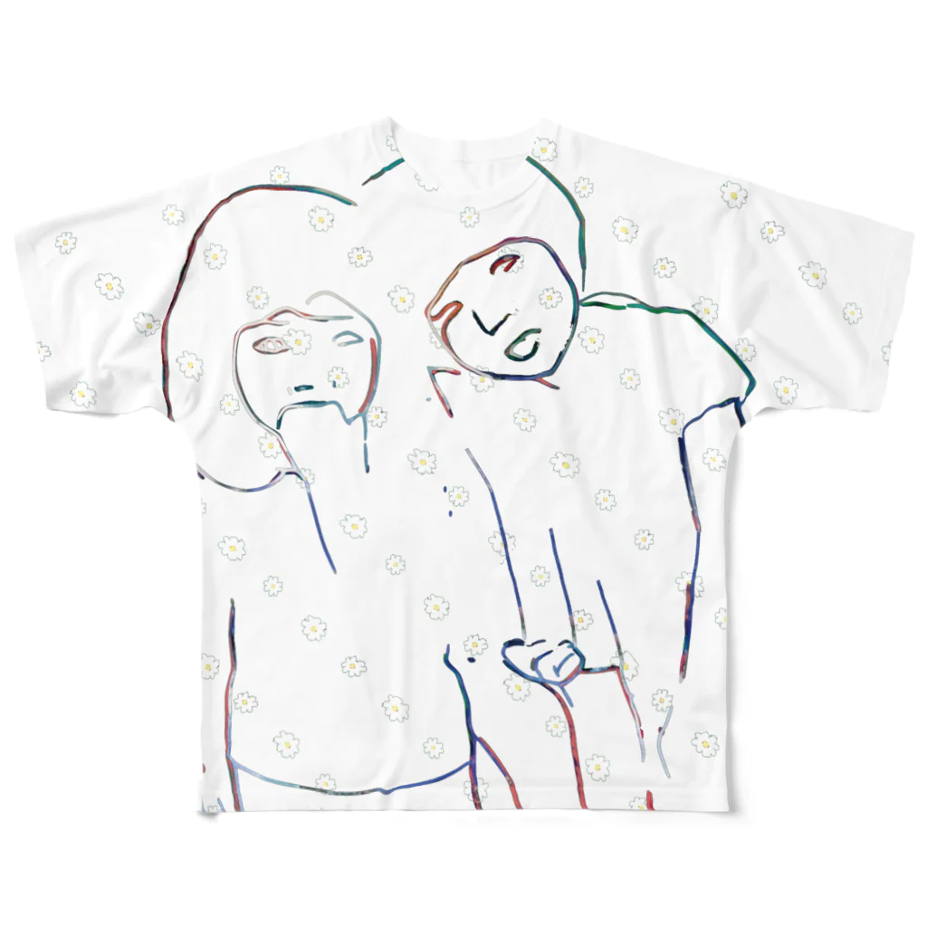 mokumokumokuのhanairoharu フルグラフィックTシャツ
