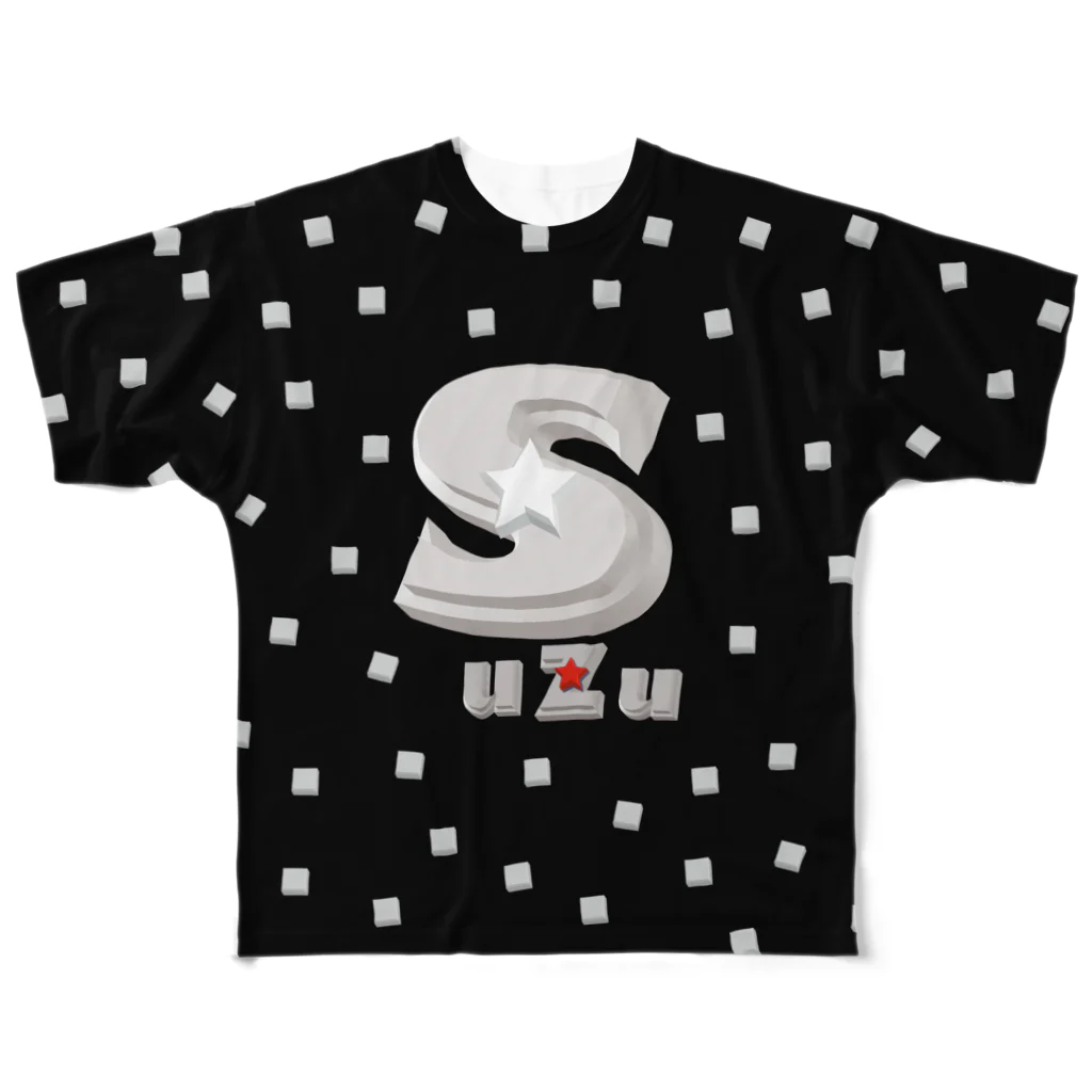 ゴータ・ワイのSuzu　Black　お好みの文字入れます All-Over Print T-Shirt