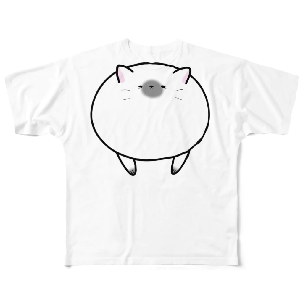 ハナの店の猫のにゃんゴロー フルグラフィックTシャツ