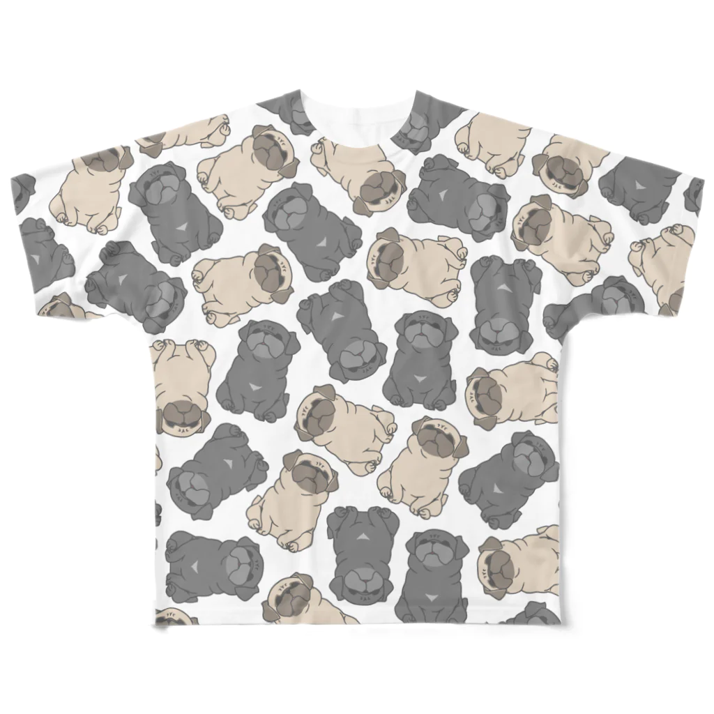 one-naacoのパグがみっちり。 All-Over Print T-Shirt