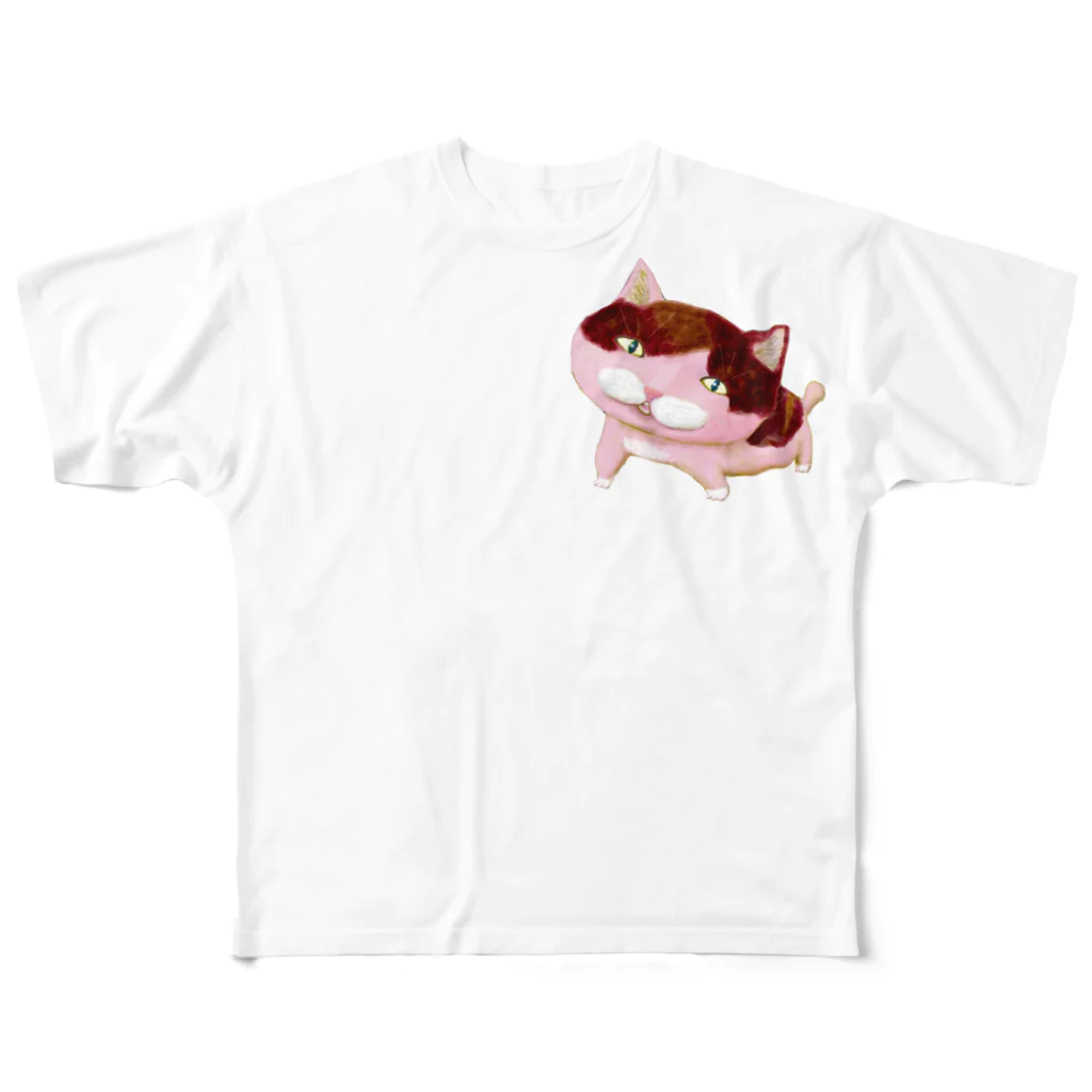 にゃんだミケコの春の日ねこTシャツ All-Over Print T-Shirt