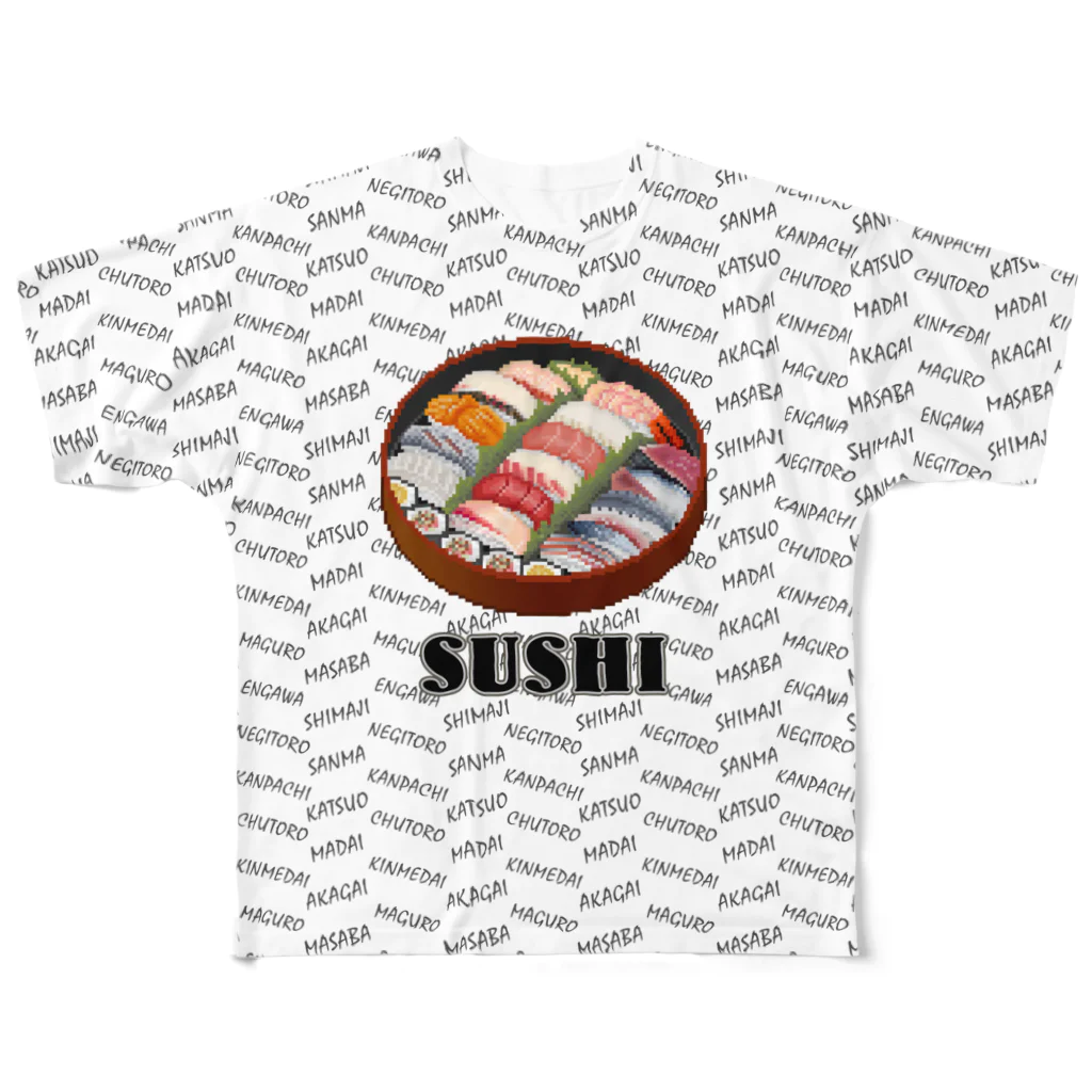 猫と釣り人のSUSHI_2FB フルグラフィックTシャツ