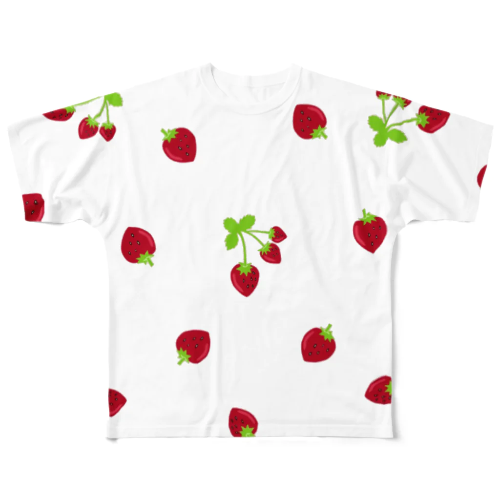 LePuyの苺いっぱいTシャツ🍓 フルグラフィックTシャツ