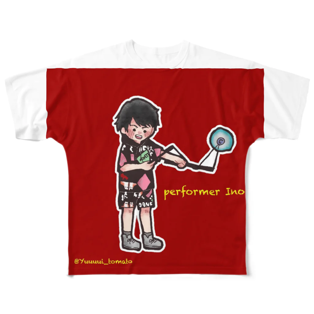 大道芸人Ino（いの）の大道芸人Ino　イラストver. All-Over Print T-Shirt