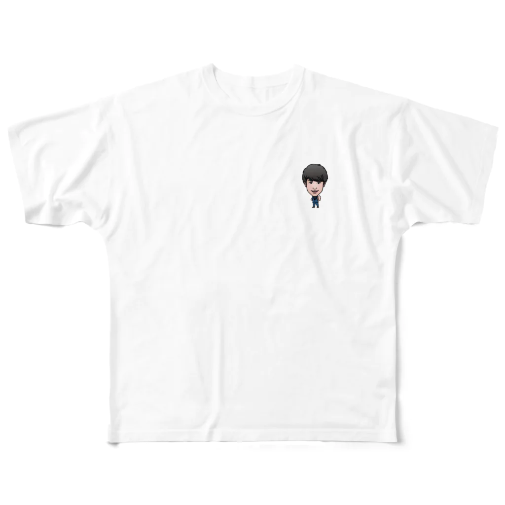 Ethanのグッズショップの『イーサン』（青スーツ 版） All-Over Print T-Shirt
