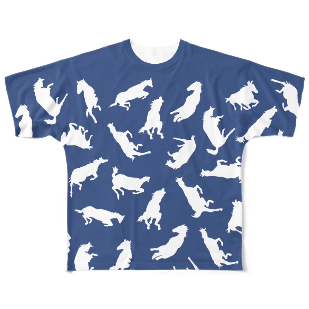 マツザキユキのお馬ゴロンシルエット All-Over Print T-Shirt
