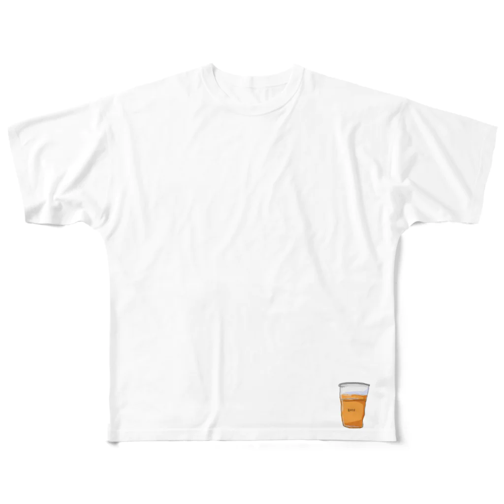 Hato_SHOPのお外で飲むビール フルグラフィックTシャツ