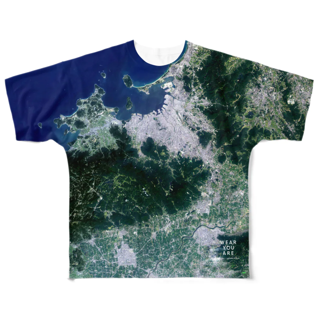 WEAR YOU AREの福岡県 筑紫郡 Tシャツ 両面 All-Over Print T-Shirt