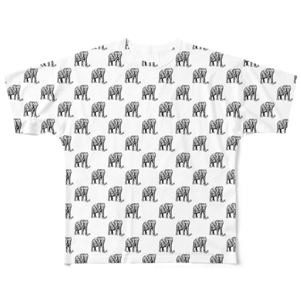 猫と釣り人のELEPHANT_1_1K All-Over Print T-Shirt