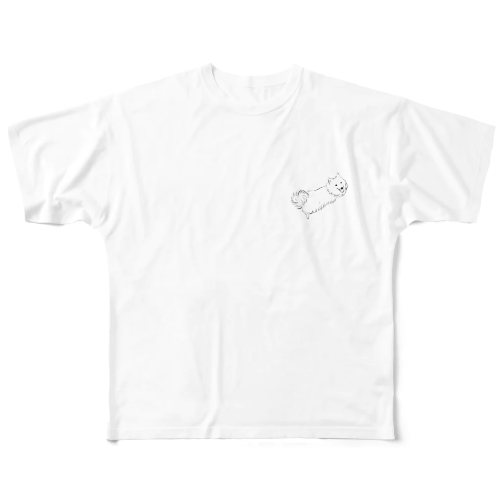 日本スピッツちぃ。のふせした日本スピッツ All-Over Print T-Shirt