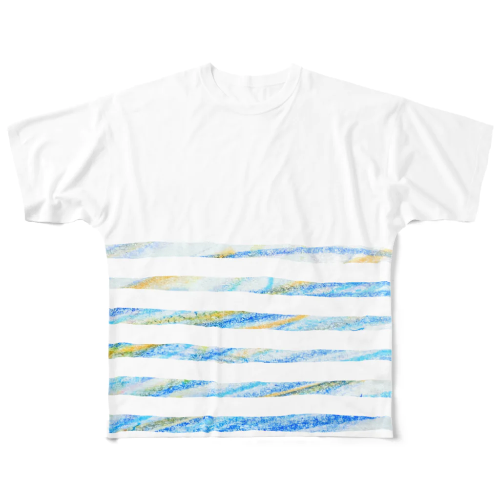 liliumの子供のらくがき【夏色ボーダー】 All-Over Print T-Shirt