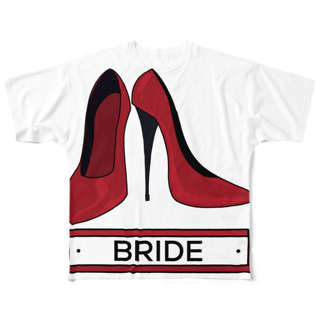 ペアTシャツ屋のシバヤさんのペア(BRIDE)ヒール_レッド All-Over Print T-Shirt