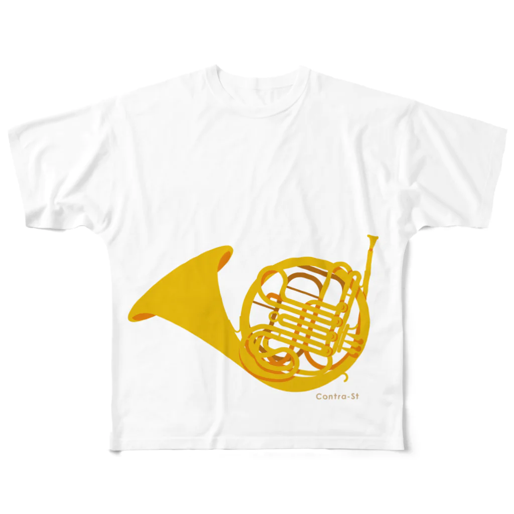 Contra-StoreのHold Horn（イエロー） フルグラフィックTシャツ