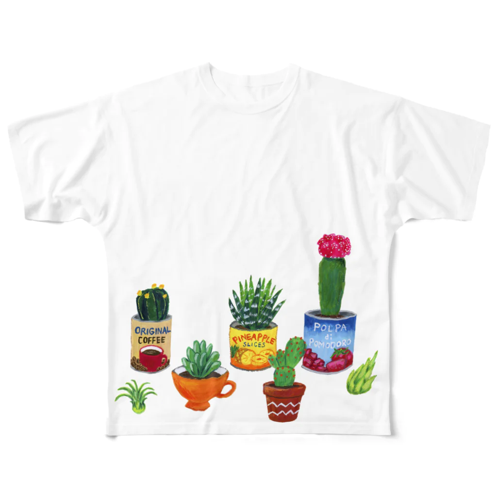 mi. （エムアイドット）の植物いろいろ フルグラフィックTシャツ