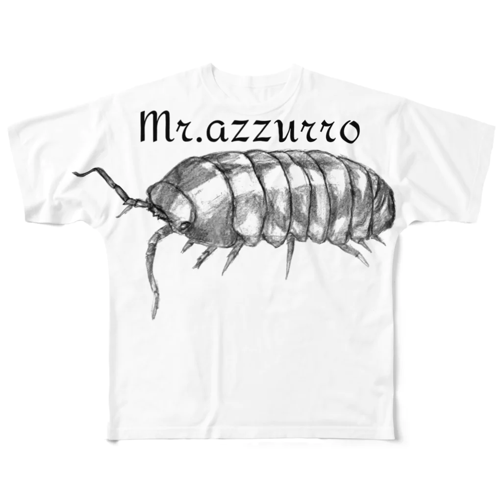 Mr.azzurroのダンゴムシ フルグラフィックTシャツ