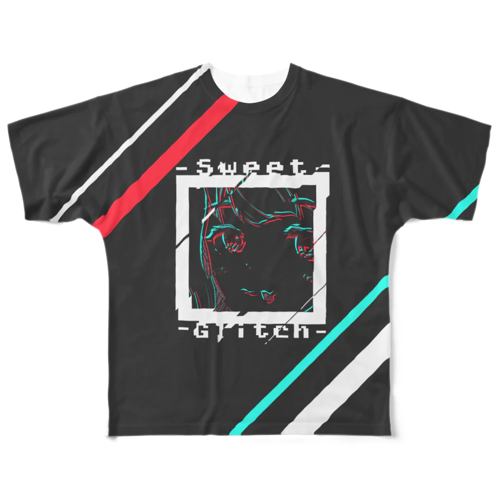 もりやしぶのおみせのSweetGlitch フルグラフィックTシャツ