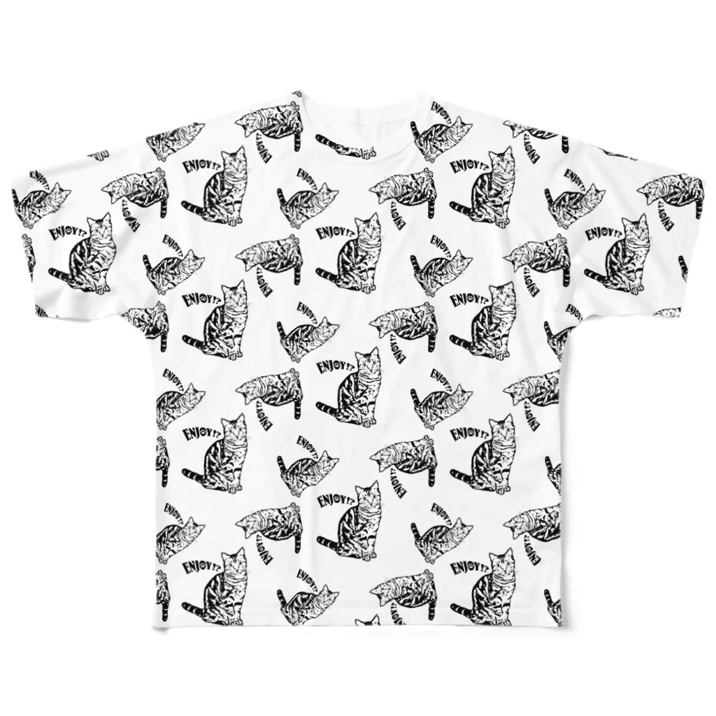 猫と釣り人のCAT_1_1_PT フルグラフィックTシャツ