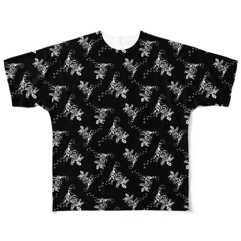 猫と釣り人のCAT_13_1K_PT All-Over Print T-Shirt