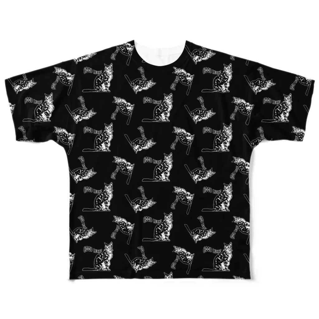 猫と釣り人のCAT_18_1K_PT フルグラフィックTシャツ