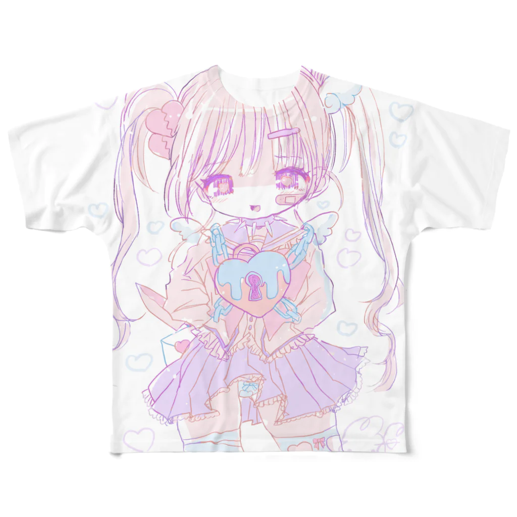 lumiereのあんろっくハート フルグラフィックTシャツ