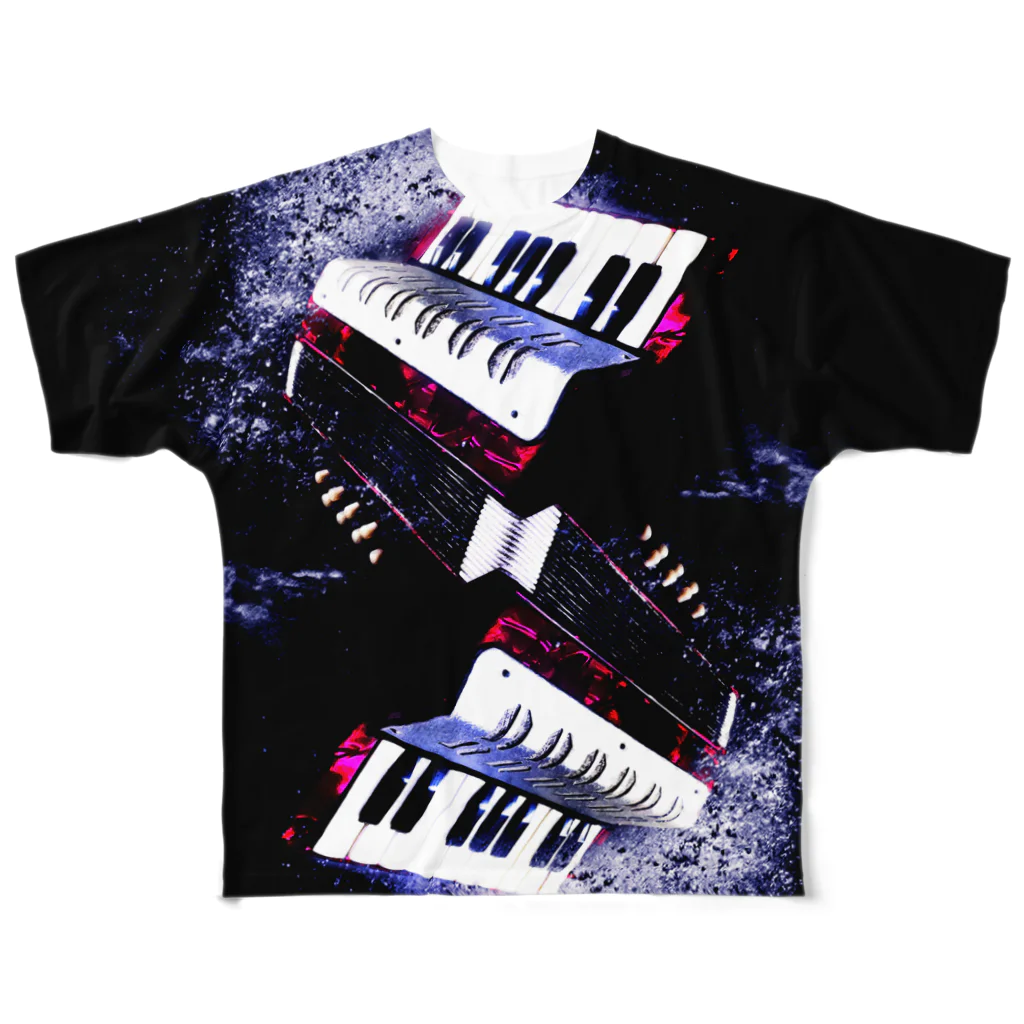  1st Shunzo's boutique のToy accordion  All-Over Print T-Shirt