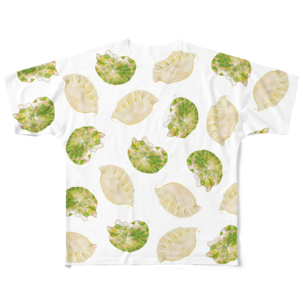 ミウラエツコの餃子と猫の腹 All-Over Print T-Shirt