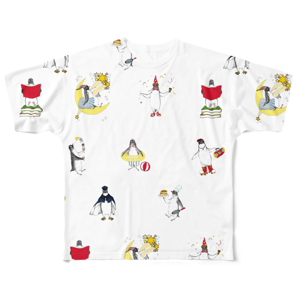 AMIT工房のたのしいペンギン フルグラフィックTシャツ