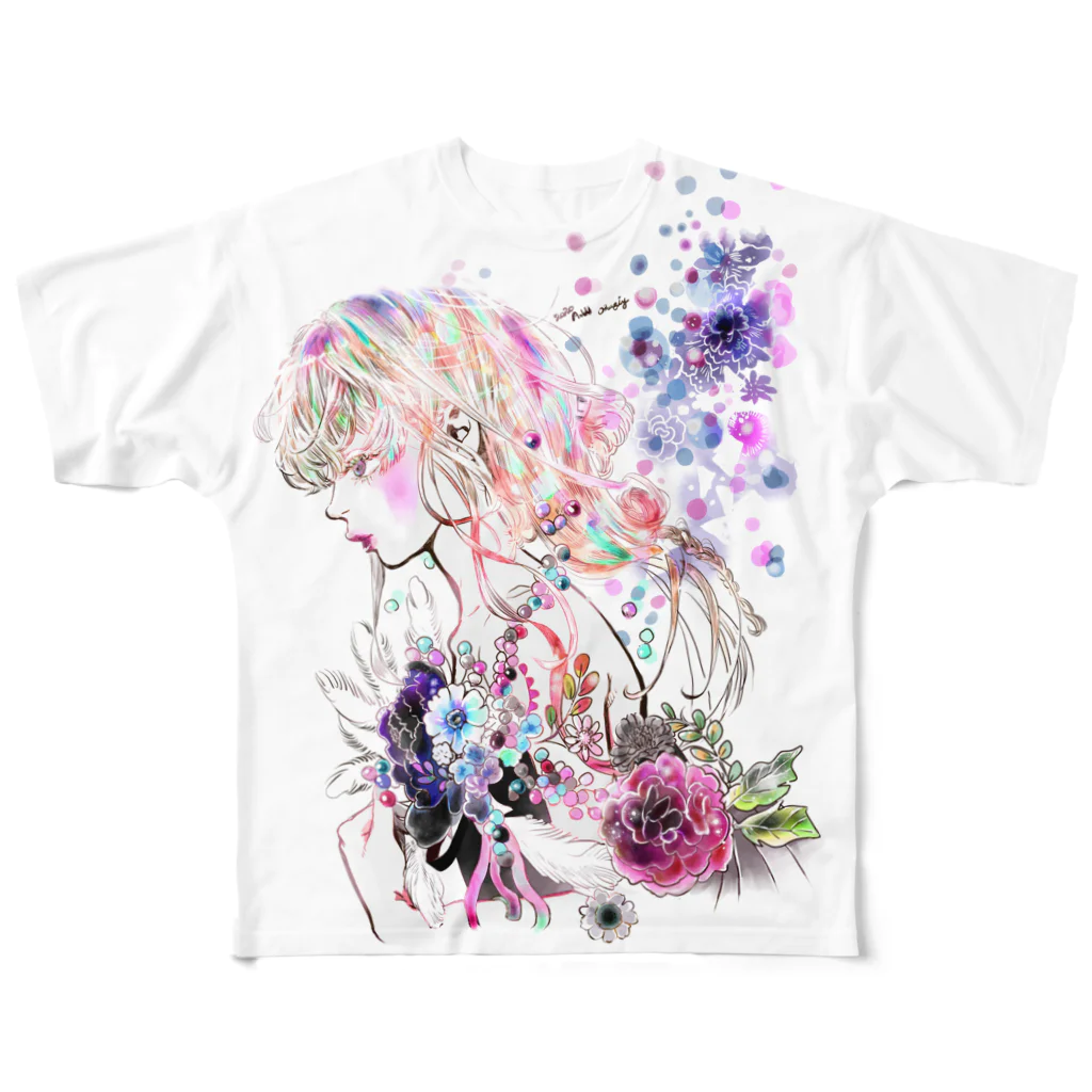 おはぎ屋の花 フルグラフィックTシャツ