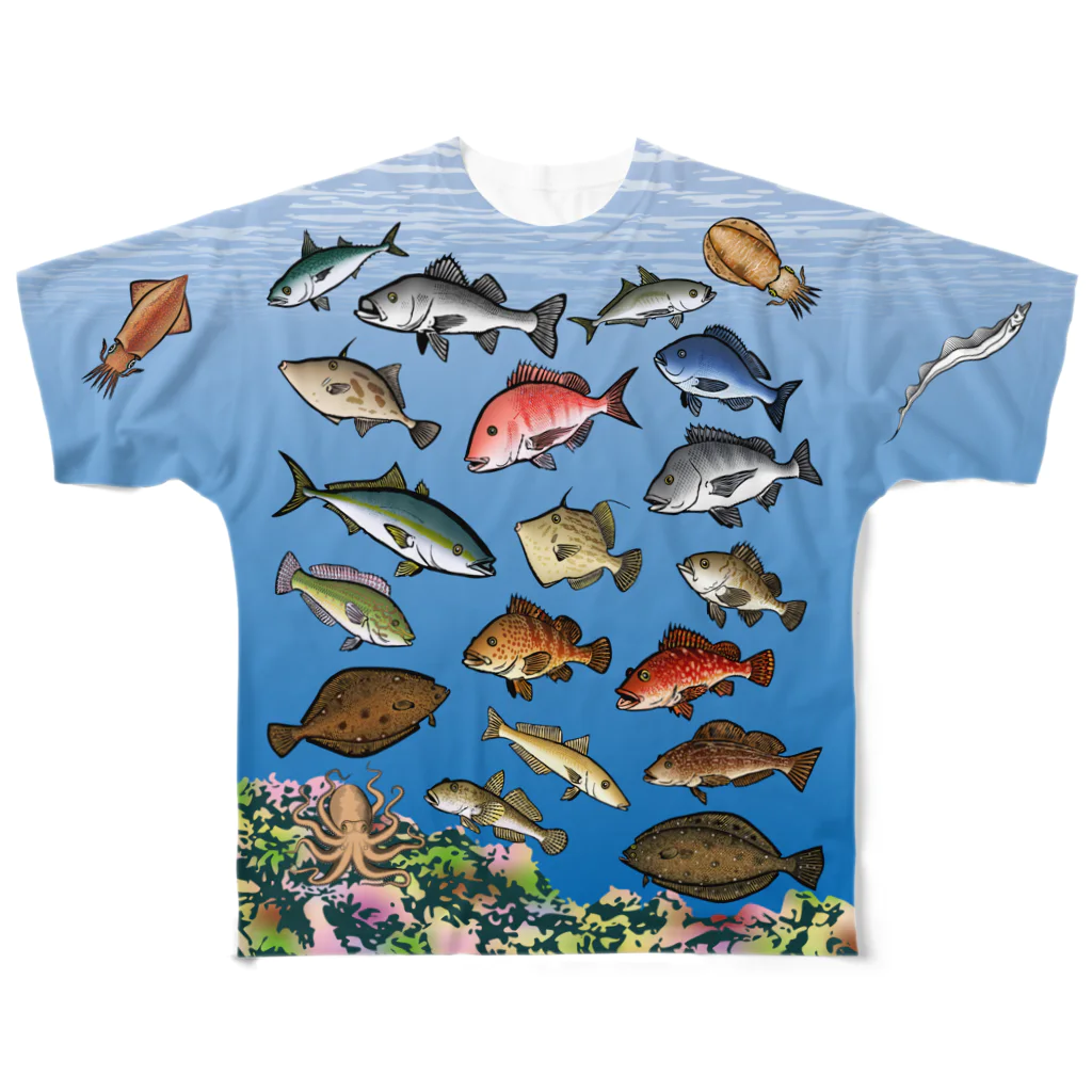 猫と釣り人のKAISUIGYO_1FB_C フルグラフィックTシャツ
