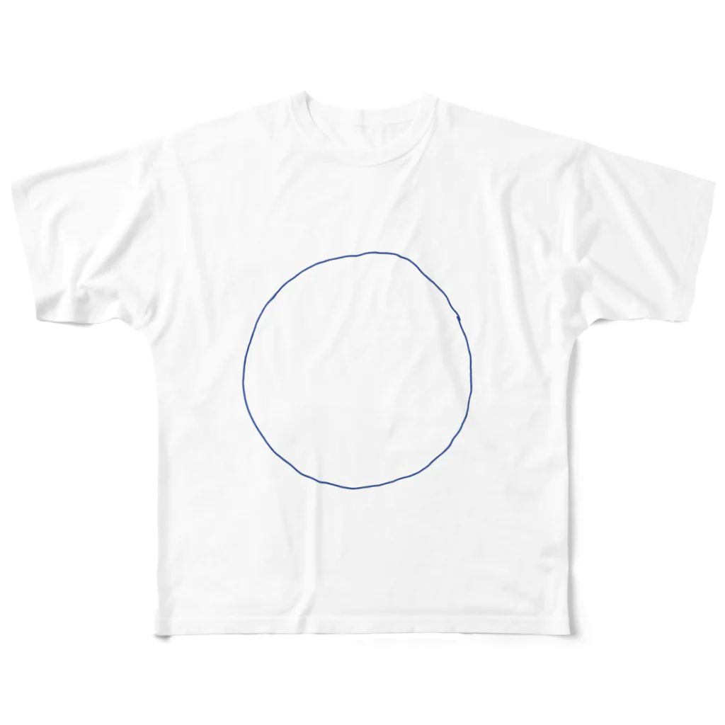 袴田章子／Shoko HakamadaのMARU-青 All-Over Print T-Shirt