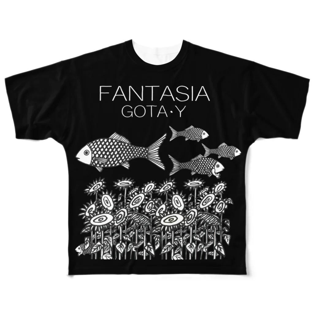 ゴータ・ワイのFANTASIA～ひまわり～　Black フルグラフィックTシャツ